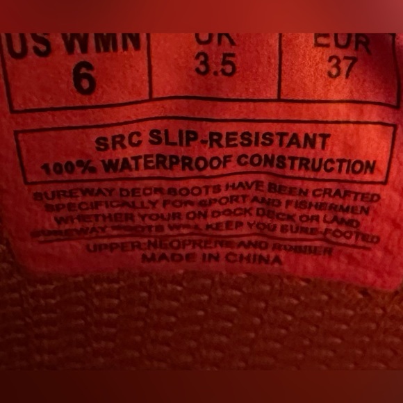 SUREWAY Pink Waterproof slip resistant rubber deck boots size 6 women’s - Picture 11 of 11